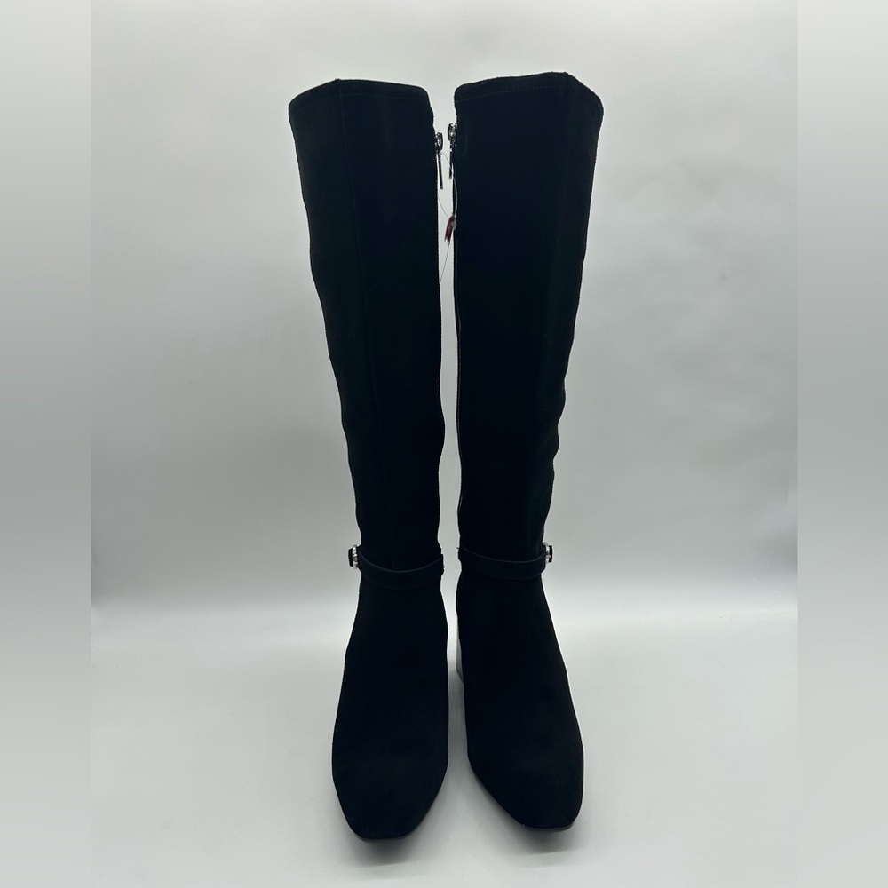 Blondo Twyla Waterproof Tall Boots Black Suede 7M Block Heel New With Box - Picture 6 of 12